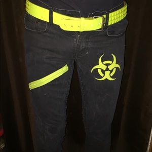 “Corona Virus With Lime” bondage/punk pants